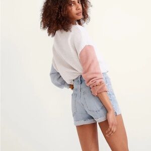 Madewell High-Rise Denim Shorts in Astell Wash: Ripped Edition